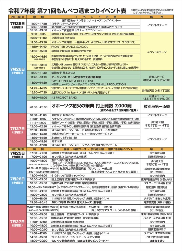 もんべつ港まつり
