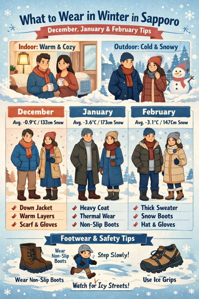 what to wear in winter in sapporo